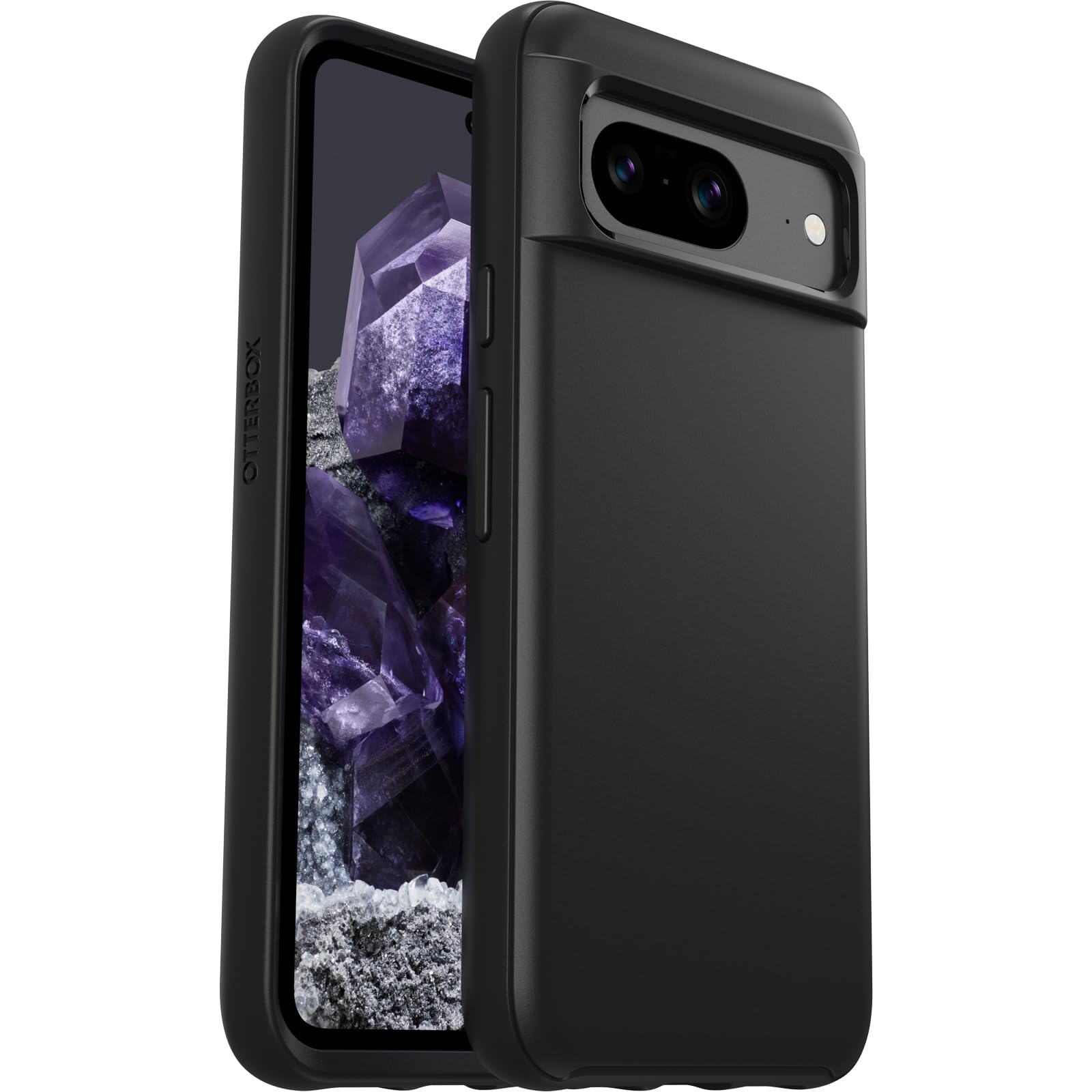 Otterbox Google Pixel 8 Symmetry Series Case   Black, Ultra Sleek, Wireless Charging Compatible, Raised Edges Protect Camera & S