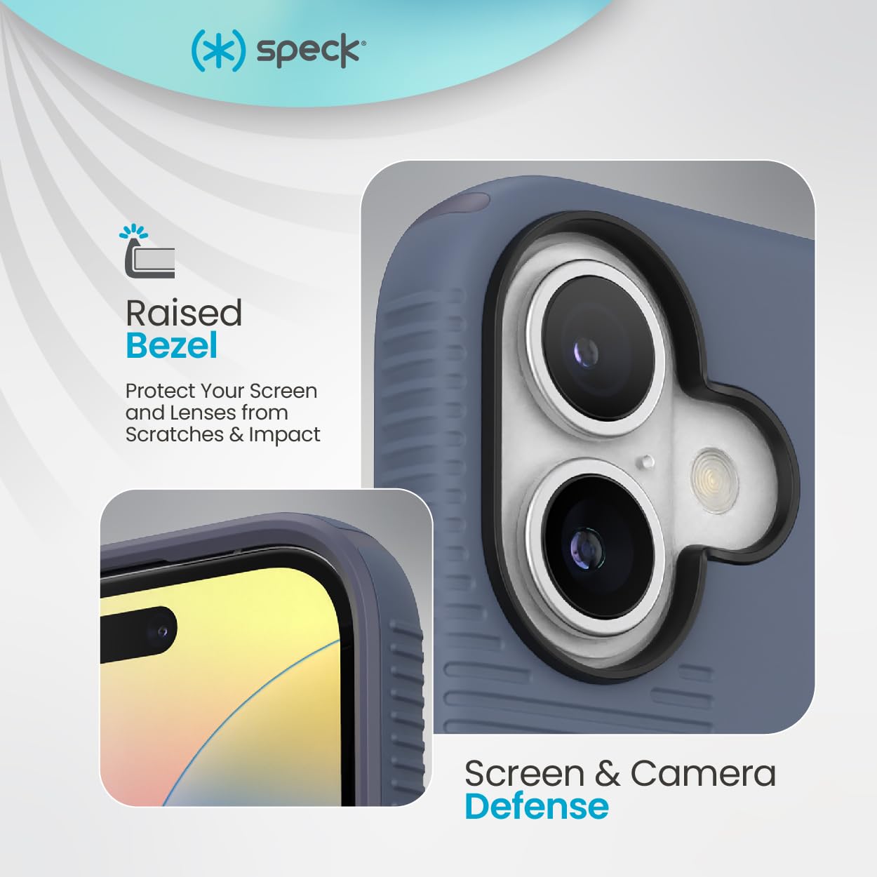 Speck Iphone 16 Case   Iphone 16 Case For Women, And Men   Candyshell Grip Case Iphone 16 Phone Case Slim Magsafe   Mystery Blue