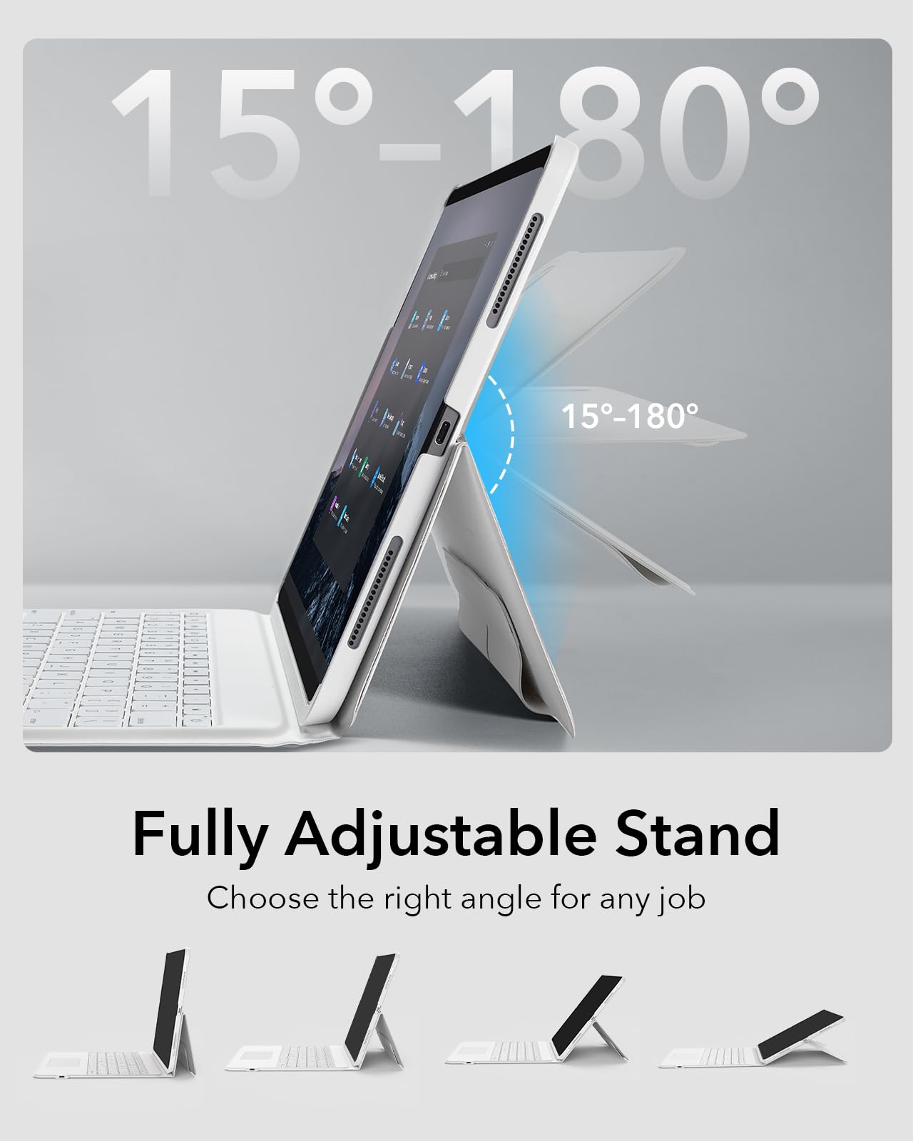 Esr Ascend Keyboard Case, Ipad Case With Keyboard Compatible With Ipad Pro 12.9 (2022/2021/2020/2018), Magnetic Detachable Case,