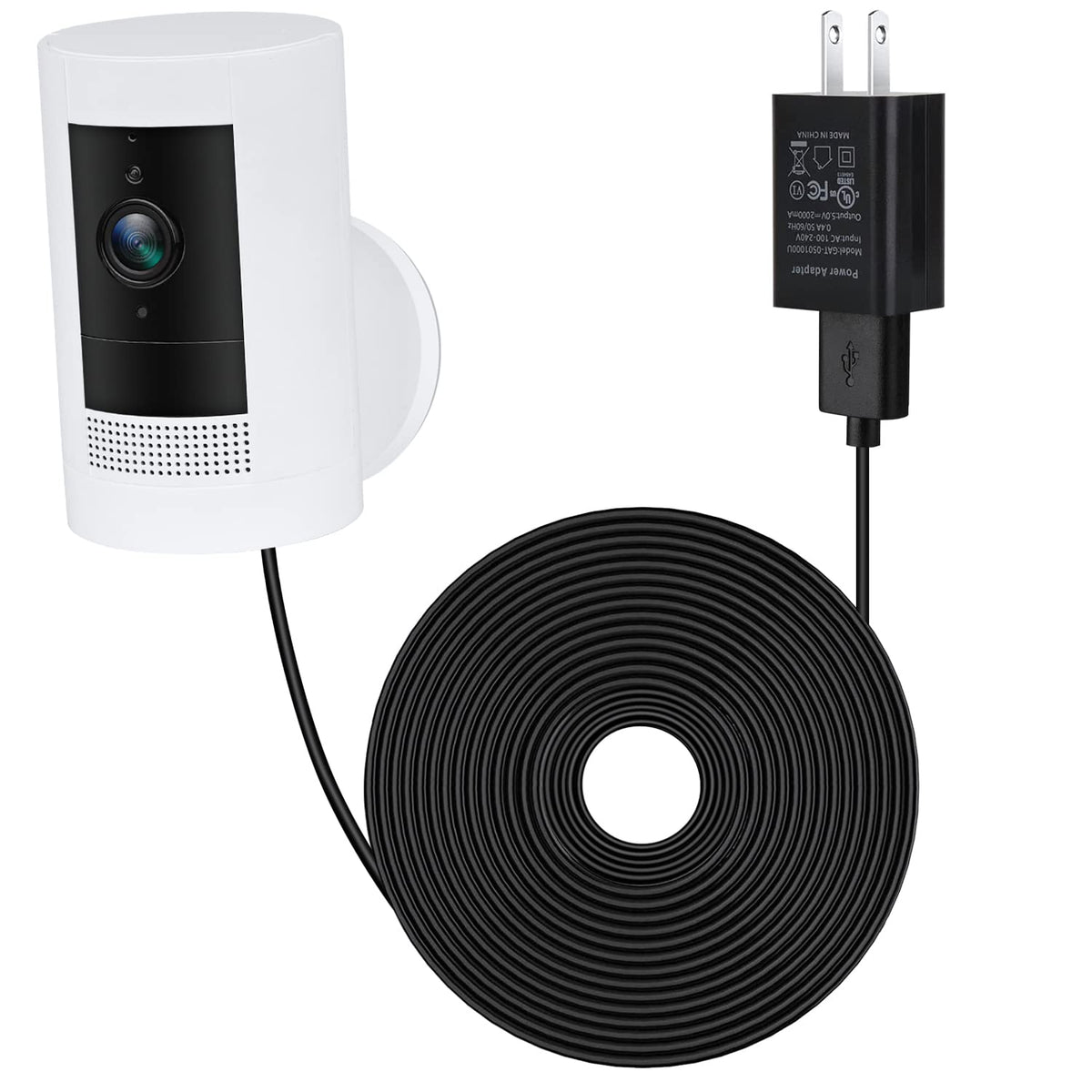 Alertcam Power Adapter For Ring Stick Up Cam Battery(3Rd Gen), With 30Ft/9M Weatherproof Outdoor Cable Continuously Charge Your