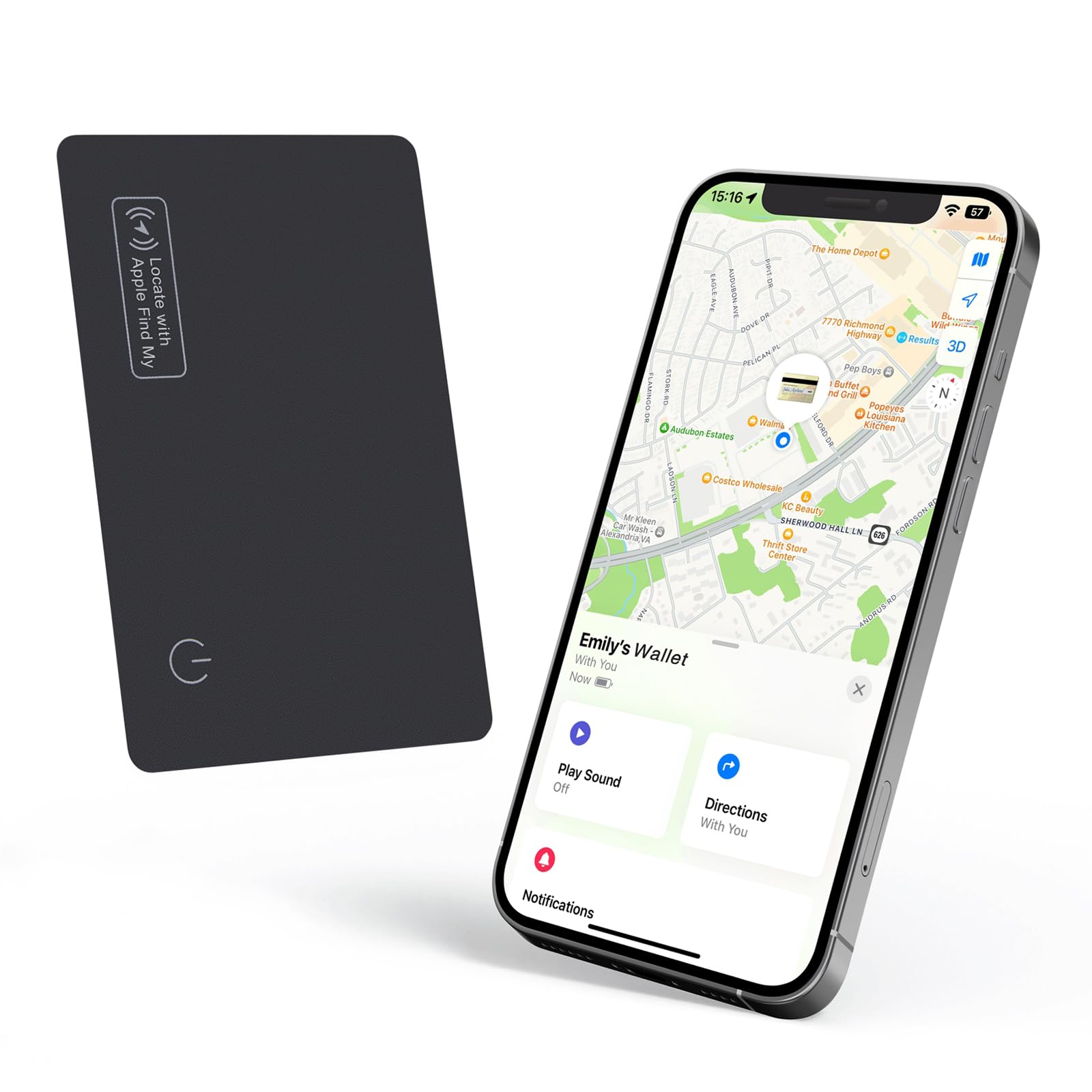 Eelexa Wallet Tracker Card, Rechargeable Thin Wallet Finder, Works With Apple Find My (Ios Only), Item Finder For Luggage Tags,