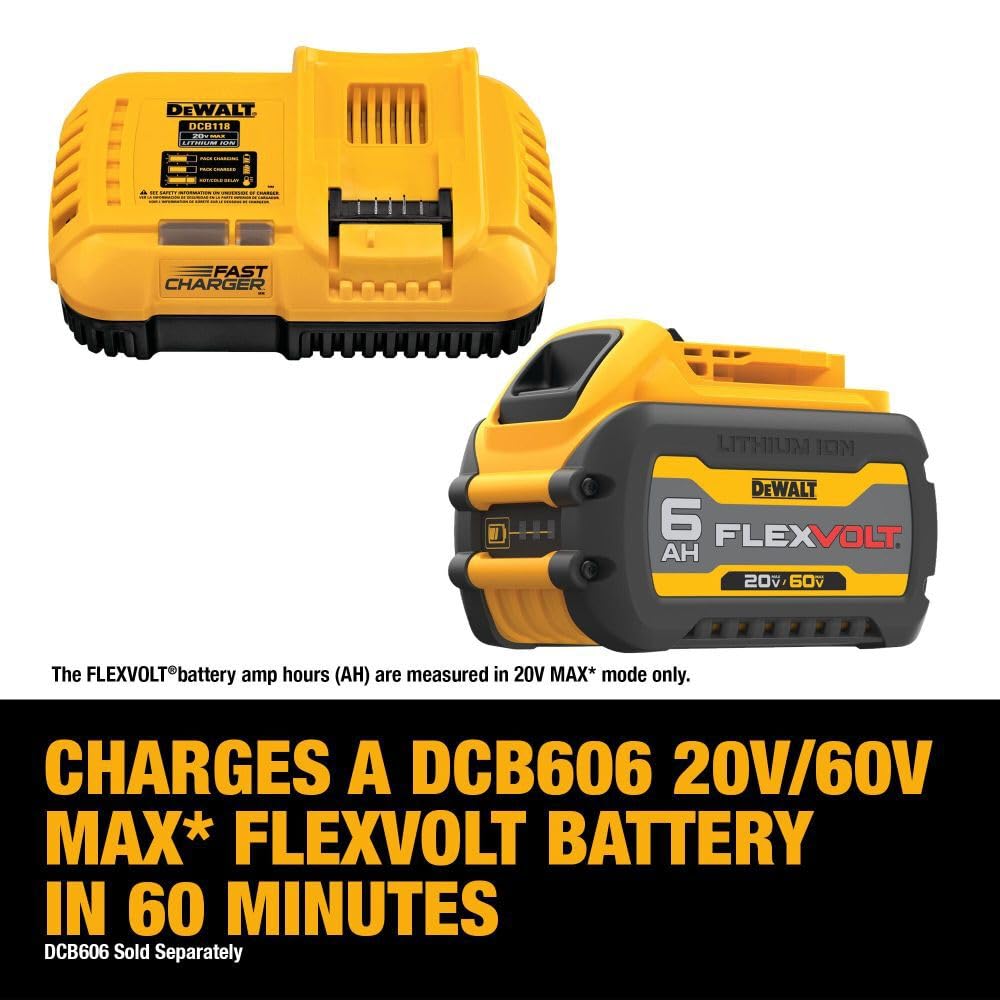 Dewalt 20V Max/Flexvolt Lithium-Ion, Fan Cooled Rapid Battery Charger (Dcb118)