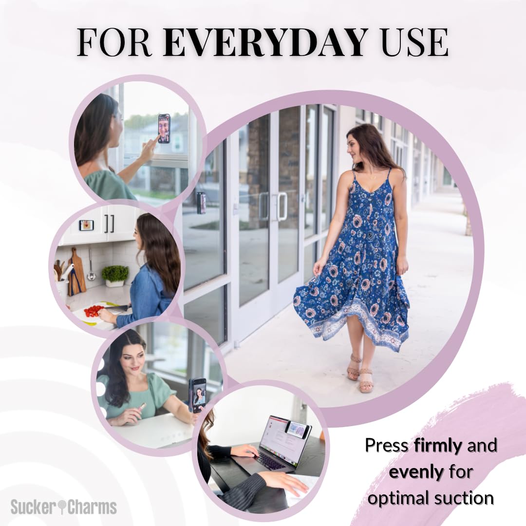 2.0 Removable And Reusable Adhesive, Silicone Suction Phone Mount, Iphone And Android Phone Accessory, Hands-Free Mirror Phone H