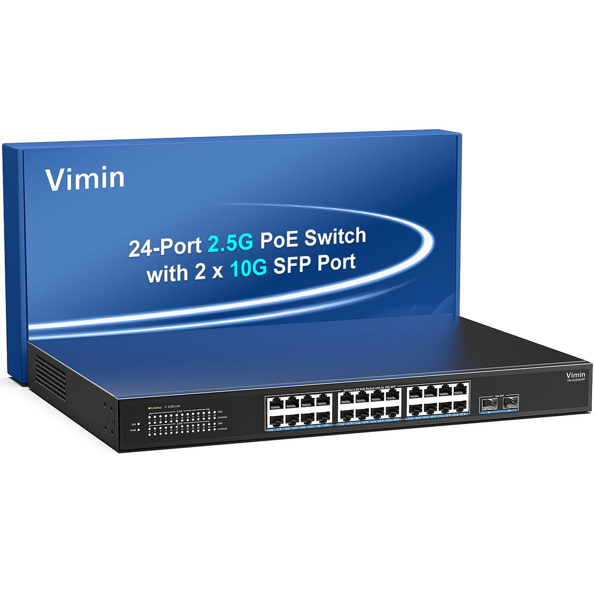 24 Port 2.5G Poe Switch With 2X10G Sfp, 24   2.5G Base T Poe Ports+10G Sfp, 26 Port Poe Switch Unmanaged 160Gbps Ethernet Switch