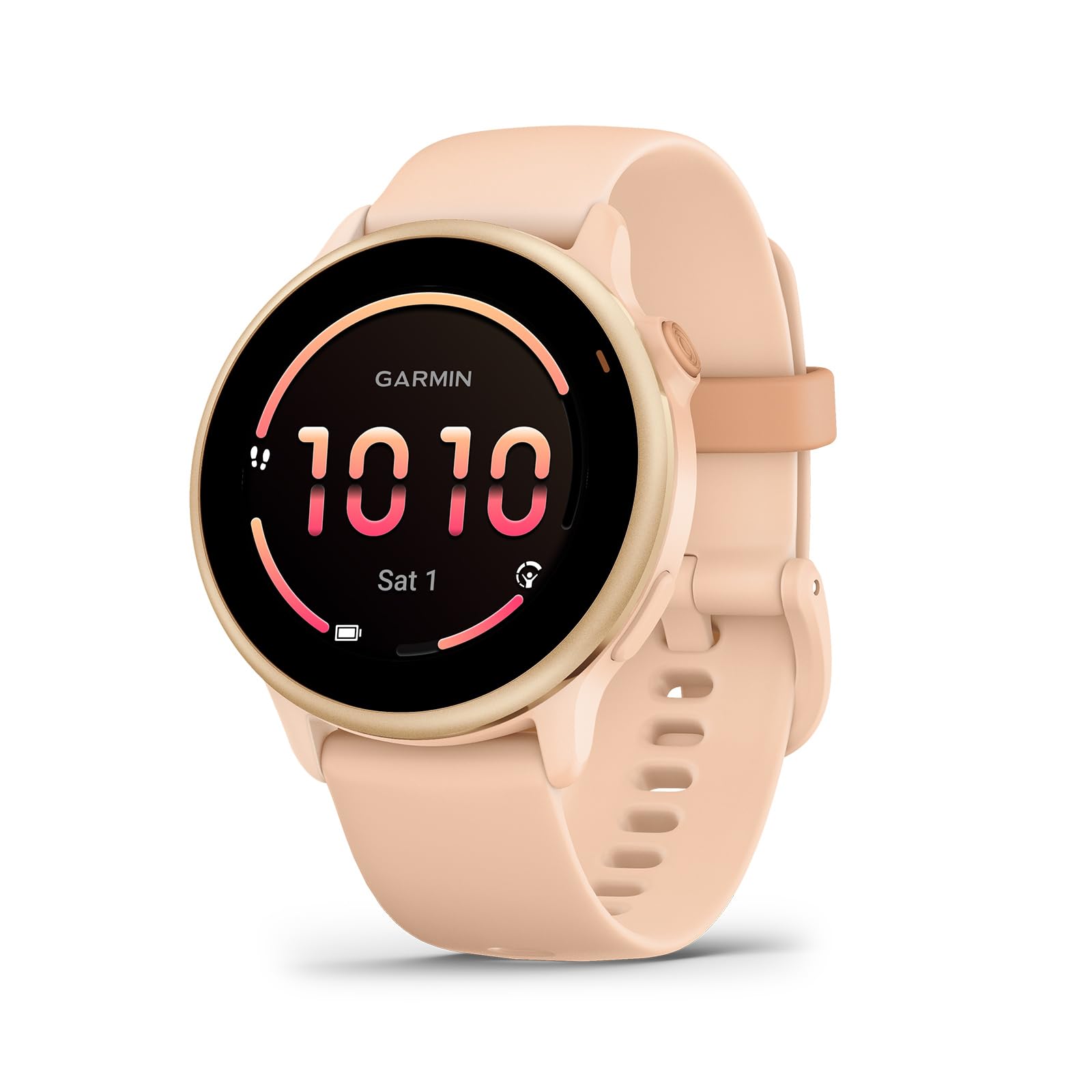 Garmin v  voactive 6, Health and Fitness GPS Smartwatch, AMOLED Display, Up to 11 Days of Battery, Metallic Pink Dawn with Pink 