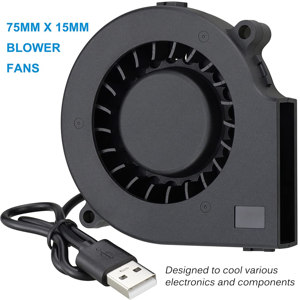 Gdstime 75Mm Usb Fan, 75Mm X 15Mm Blower Fan, 5V Dc Brushless Cooling Fan For Laptop