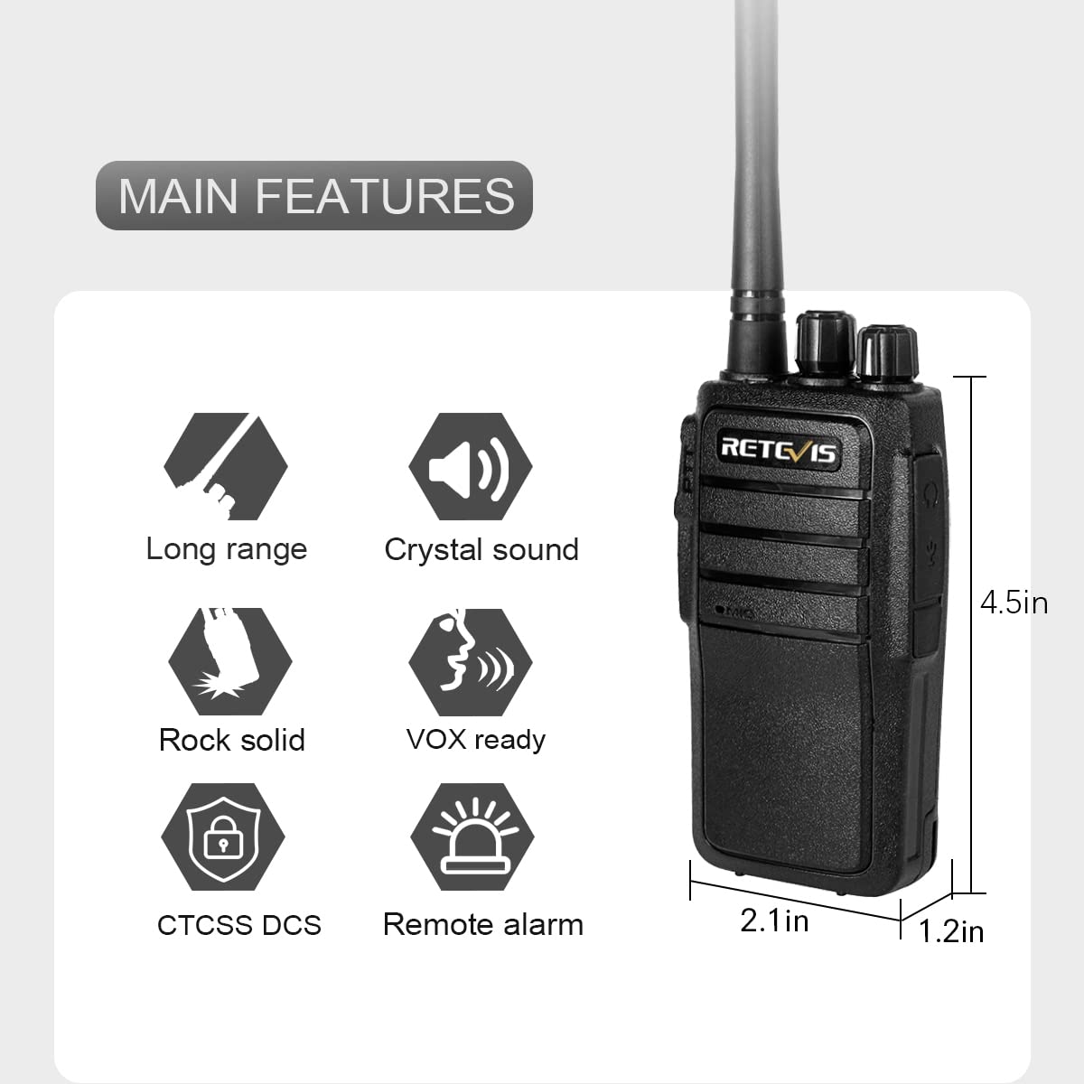 Retevis Rt21 Updated Walkie Talkies Adults, Two Way Radios Long Range Rechargeable, 3000Mah Battery, With Six Way Charger, For Security Warehouse Jobsite(6 Pack)