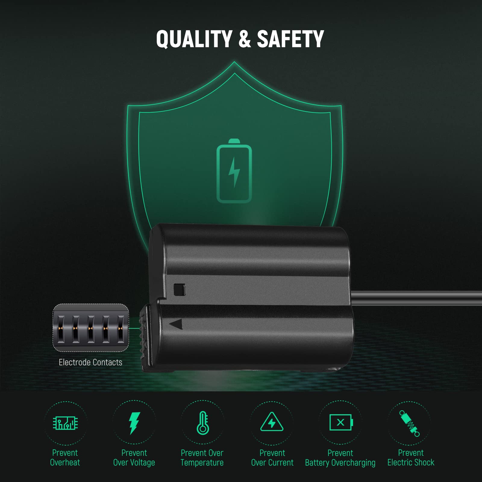 Neewer Dummy Battery With Ac/Dc Coupler Power Adapter Replacement For Ep 5B/En El15, Power Supply Compatible With Nikon Z5 Z6 Z7