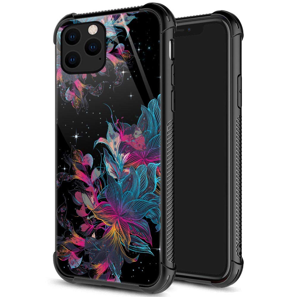Zhegailian Case Compatible With Iphone 11 Pro,Starry Flower Case For Iphone 11 Pro For Girls Women,Pattern Design Anti Scratch O