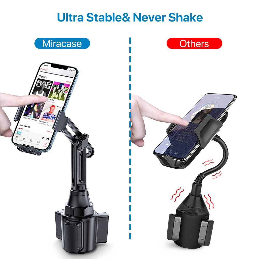 Miracase [2023 Latest Upgraded Version Universal Cup Phone Holder For Car, [Rotatable & Adjustable] Long Neck Car Cup Holder Pho
