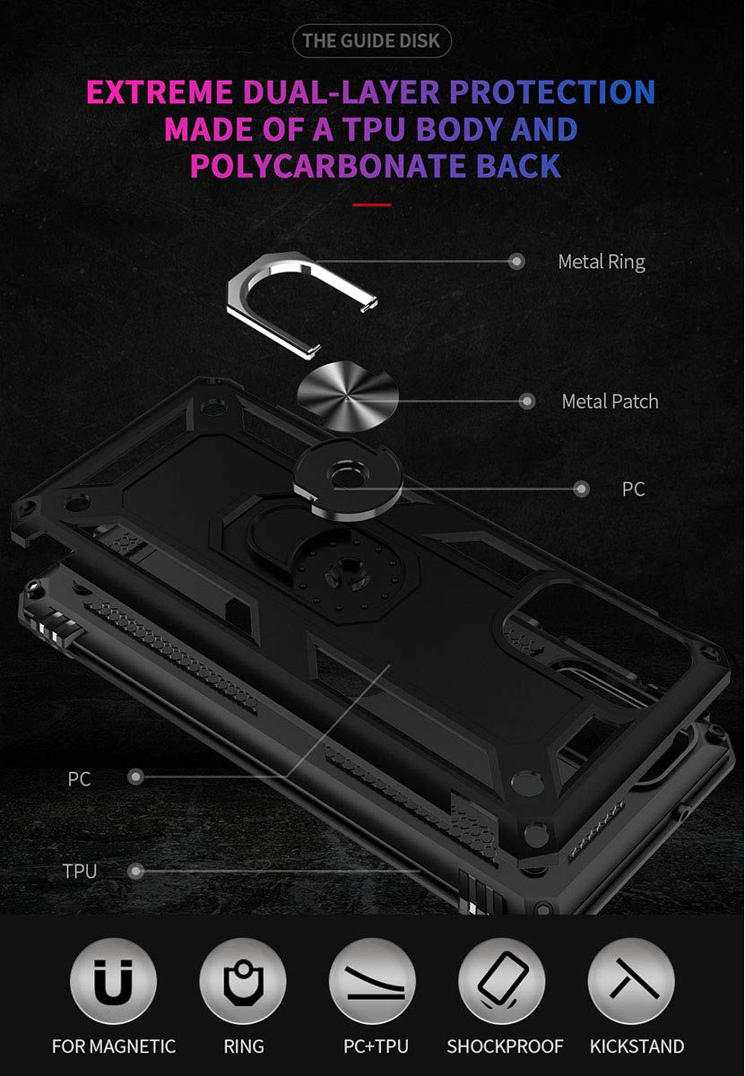 Addit Case For S20 Plus Phone Case Samsung Galaxy S20 Plus Case, Military Grade, Heavy Duty, With Ring Holder Stand, Support Mag