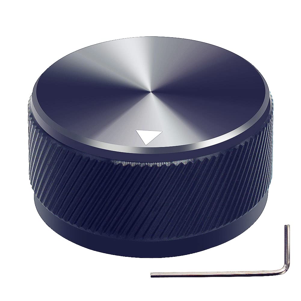 Mxuteuk Black Guitar Knob Aluminum Alloy Potentiometer Control Knob Volume Audio Electric Guitar Bass Knob Screw Type 34 X 17Mm