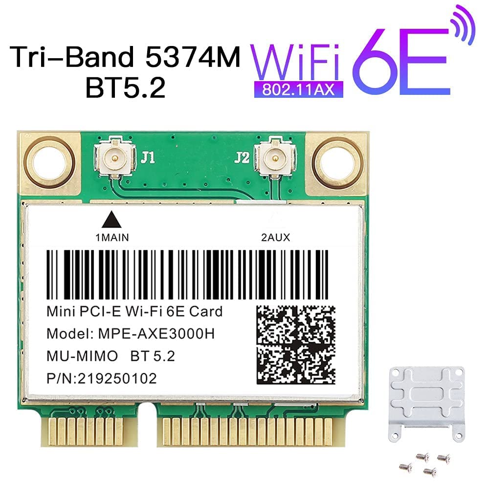 Wifi 6E Half Mini Pci E Wifi Network Card 802.11Ax Ac Mpe Axe3000H 2.4Ghz 5Ghz 6Ghz 5400Mbps Wireless Card Bt5.2 Mu Mimo Mini Pc