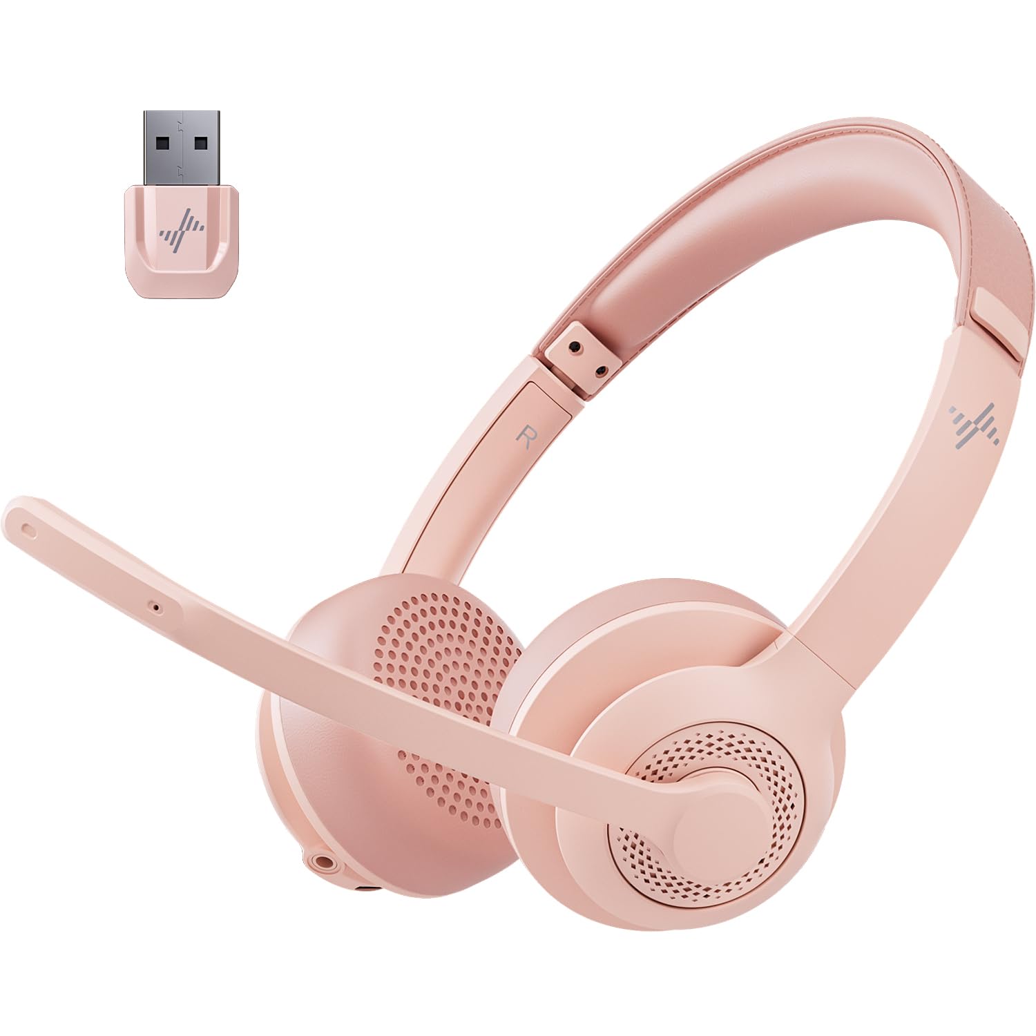 Wireless Headset With Ai Noise Cancelling Microphone Bluetooth Headset   Bluetooth V5.2 Headphones With Usb Dongle & Mic Mute Fo