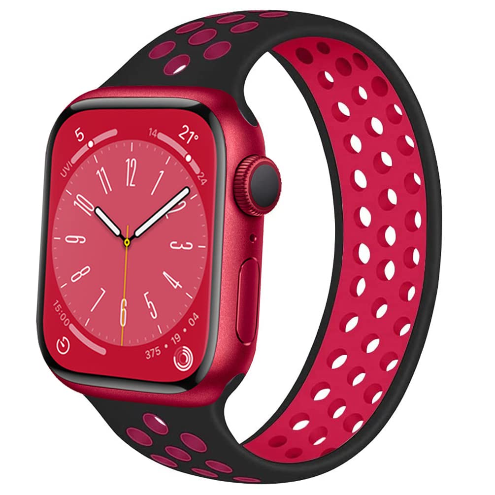 Almnvo Sport Silicone Solo Loop Bands For Apple Watch Bands 38Mm 41Mm 40Mm,Breathable Wristbands,Replacement Strap No Clasp For