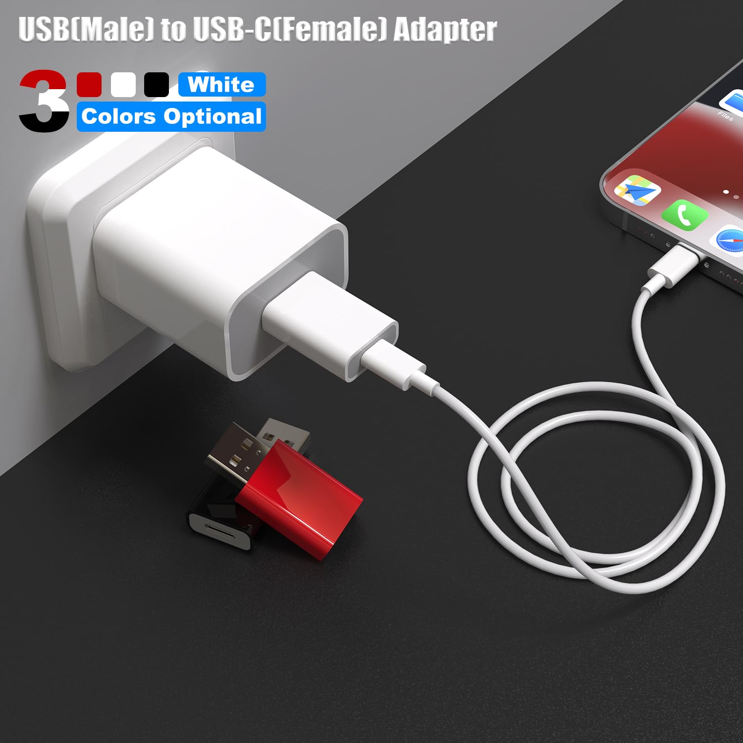 Lmuboy Usb Male To Usb C Female Adapter,Compatible With Apple Magsafe Watch 7/8/9,Usb Type C To A Charger Cable Converter For Ip