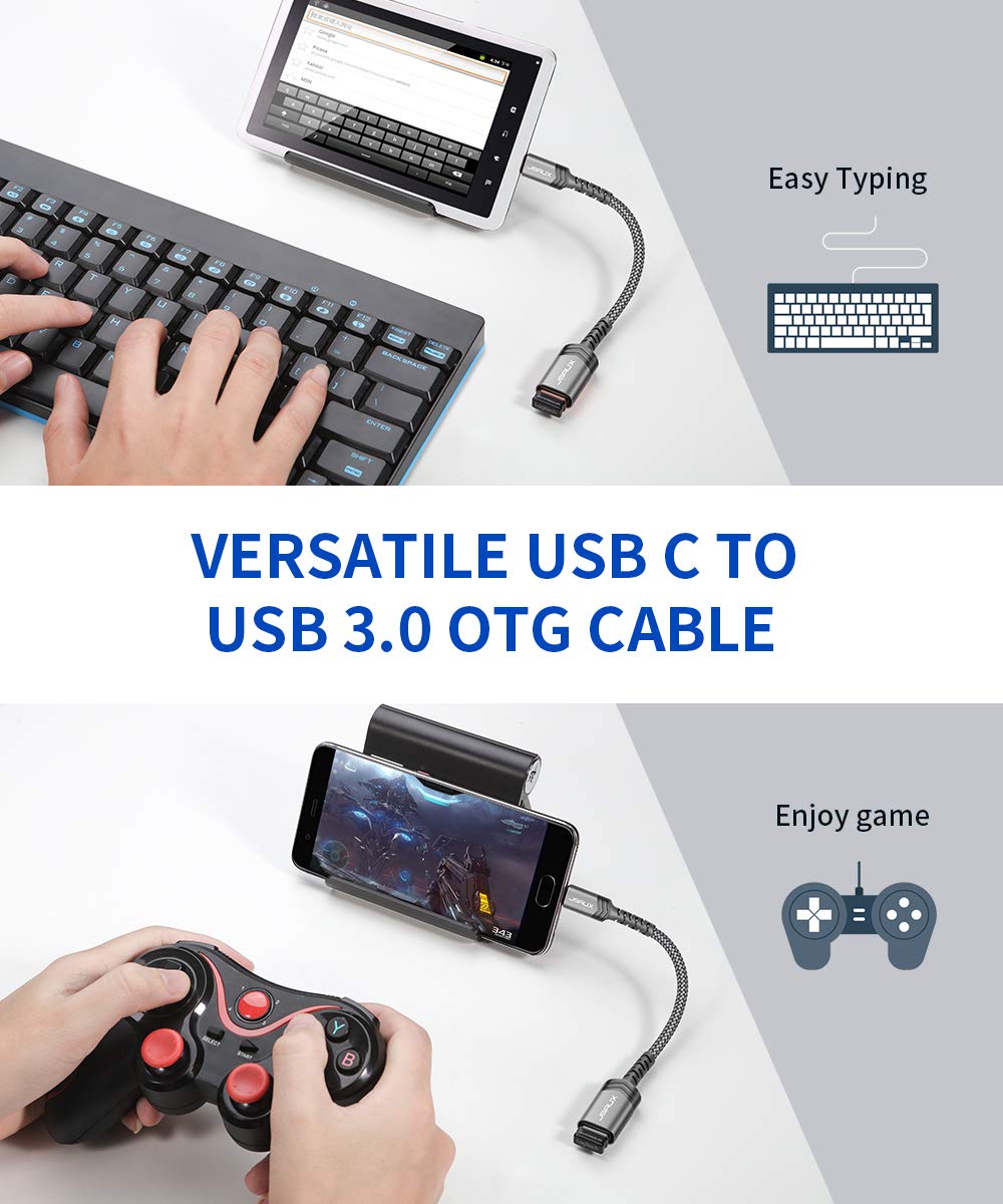 Usb C To Usb Adapter, Jsaux [0.5Ft 2 Pack] Type C 3.0 Otg Cable On The Go Type C Male To Usb A Female Adapter Compatible With Ma