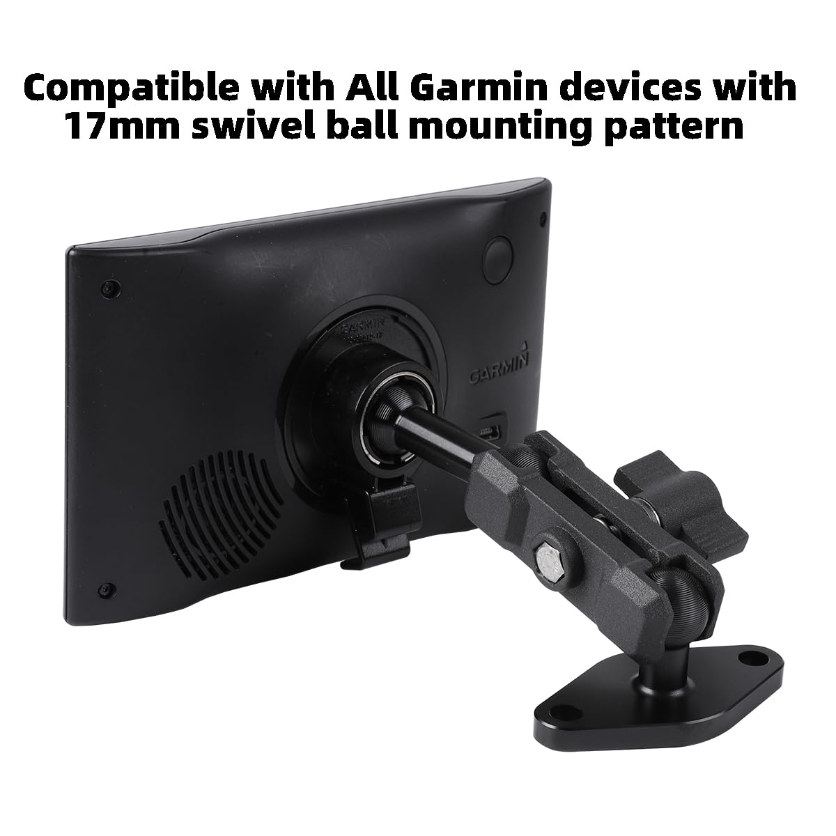 Aluminum Amps To 17Mm Ball Adapter With Extension Rod For Car Phone Holder, Drill Mount Ball Plate Base Meets Industry Standard