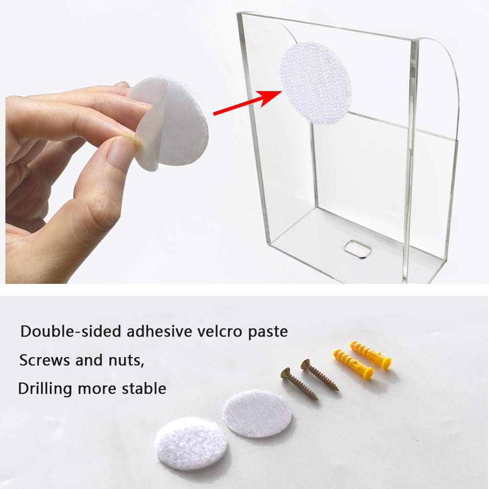 Vancore Clear Wall Mounted Charging Phone Holder Smart Phone Station Tv Remote Control Holder Wall Box (3 Holes)