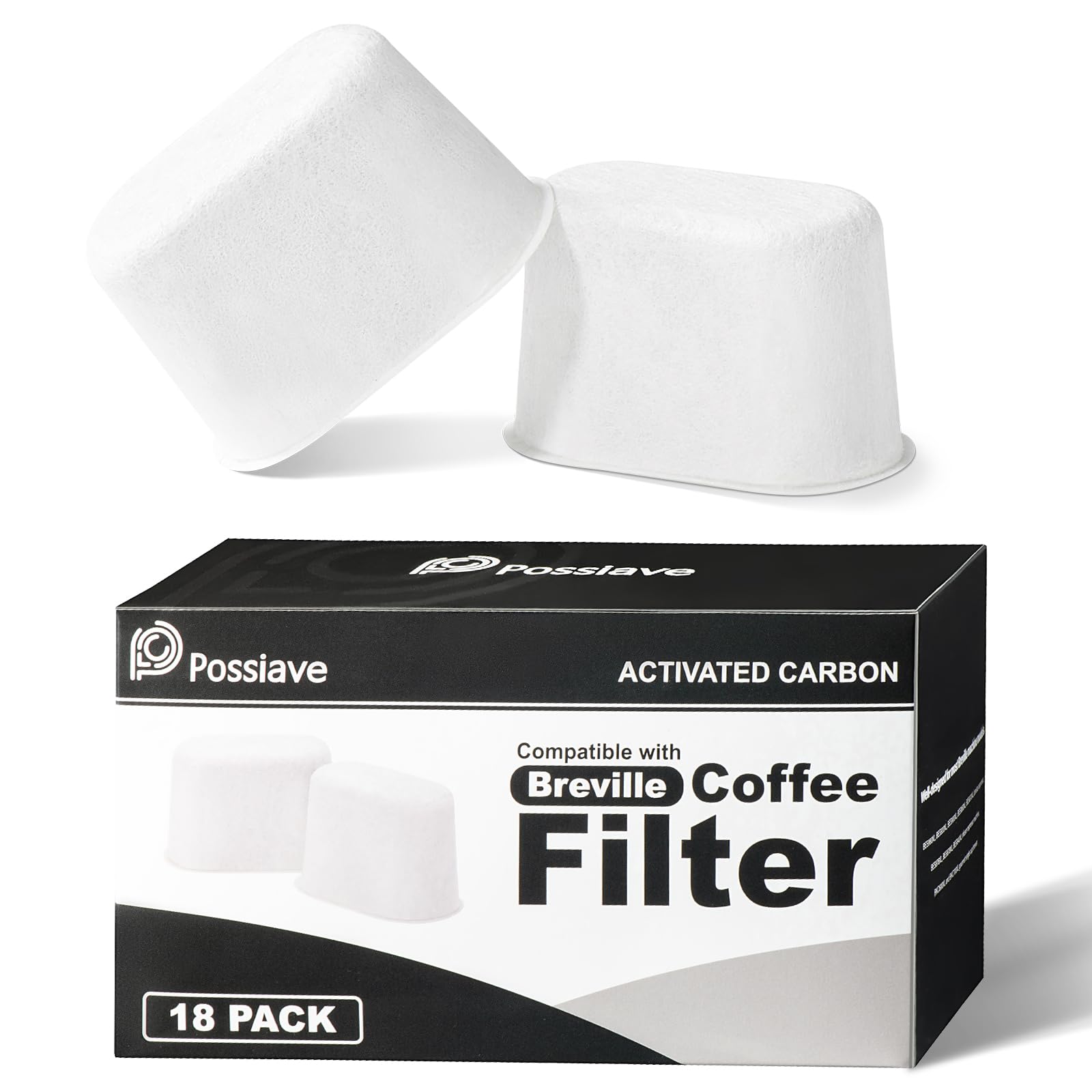 18 Pack Charcoal Water Filters Compatible With Breville Bwf100 Machines, Breville Espresso Machine Water Filter Replacements