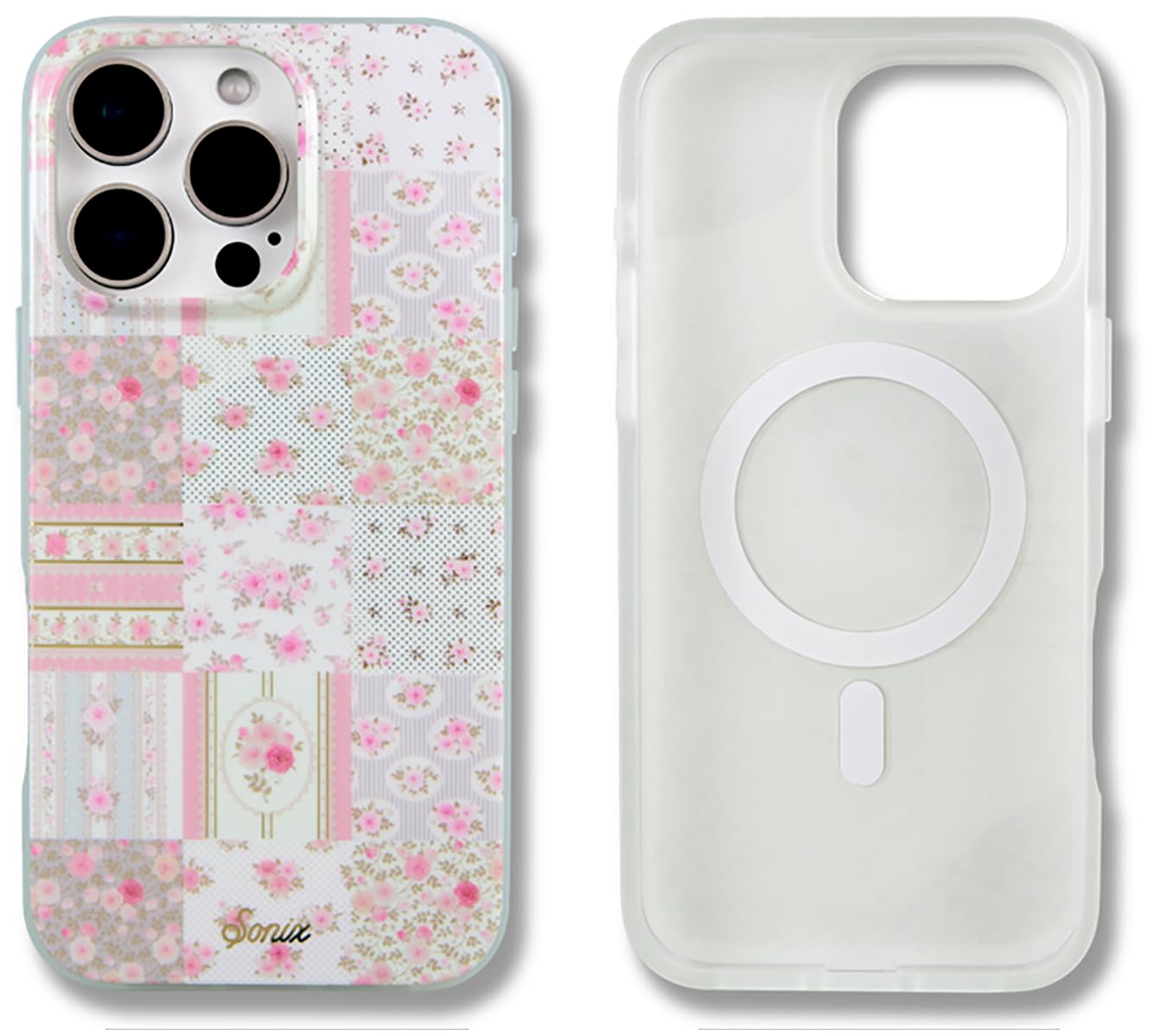 Sonix Case For Iphone 16 Pro Max | Compatible With Magsafe | 10Ft Drop Tested | Plaid Floral | Patchwork Cottage