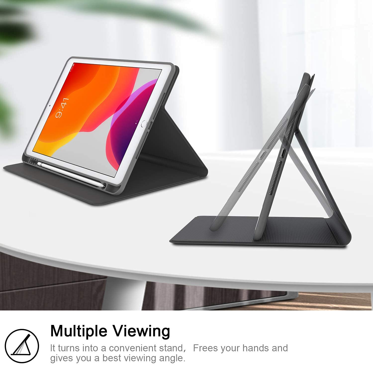 Tpacc Case For Ipad 10.2 Inch 2021/2020 Ipad 9Th/8Th Generation & 2019 Ipad 7Th Generation, Slim Pu Leather Folding Case Stand S