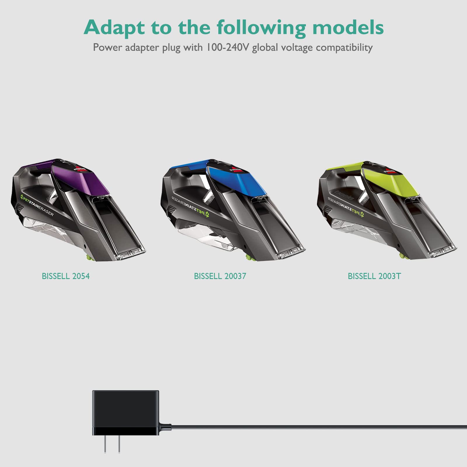 Lnauy Charger Cord Compatible With Bissell Pet Stain Eraser Cordless Handheld Portable Cleaner Vacuum 1611736 Pet Stain Eraser 2