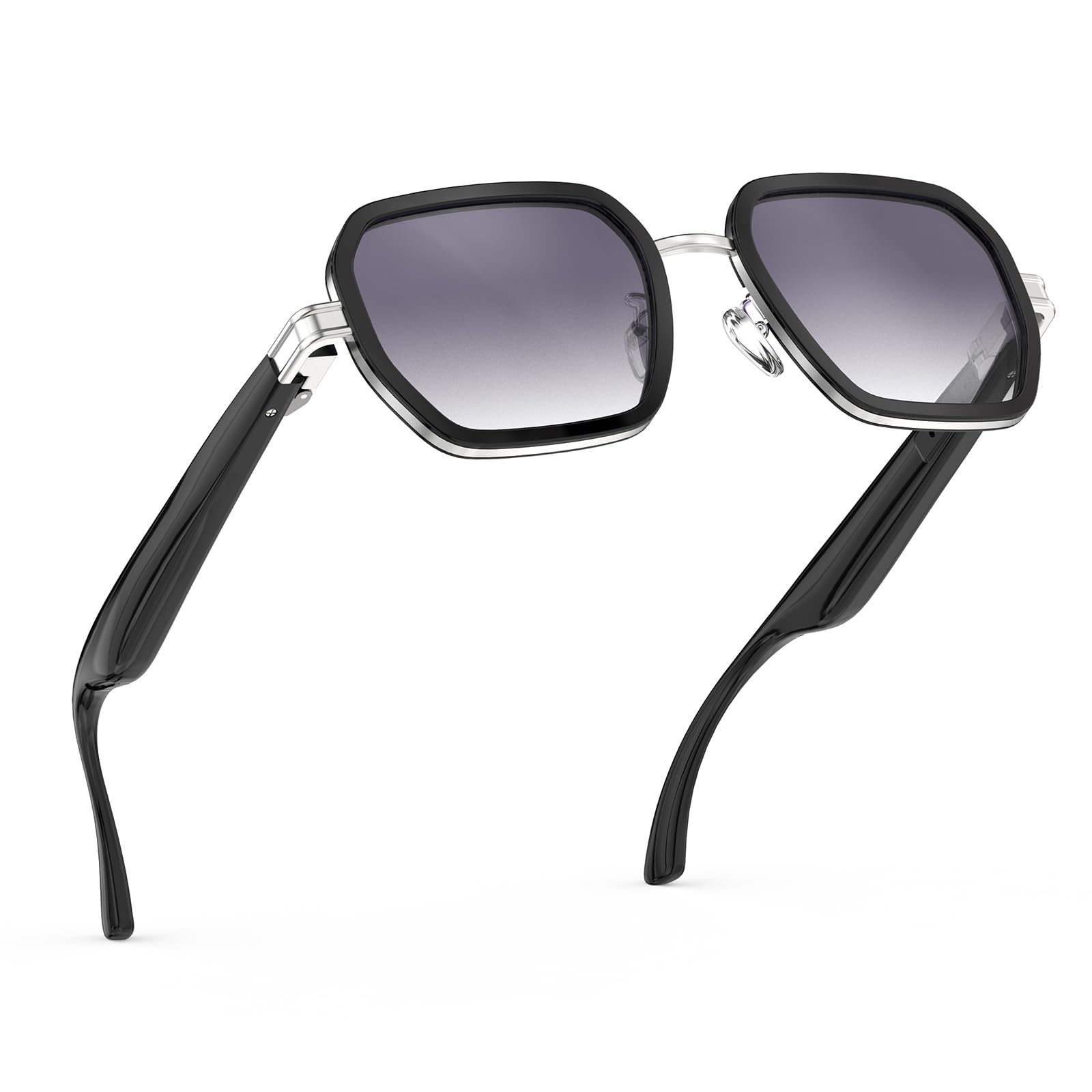 BRIBEJAT Bluetooth Sunglasses with Speakers, Smart Glasses for Men & Women, Voice Assistant, Bluetooth 5.4, 8H Playtime, Touch C