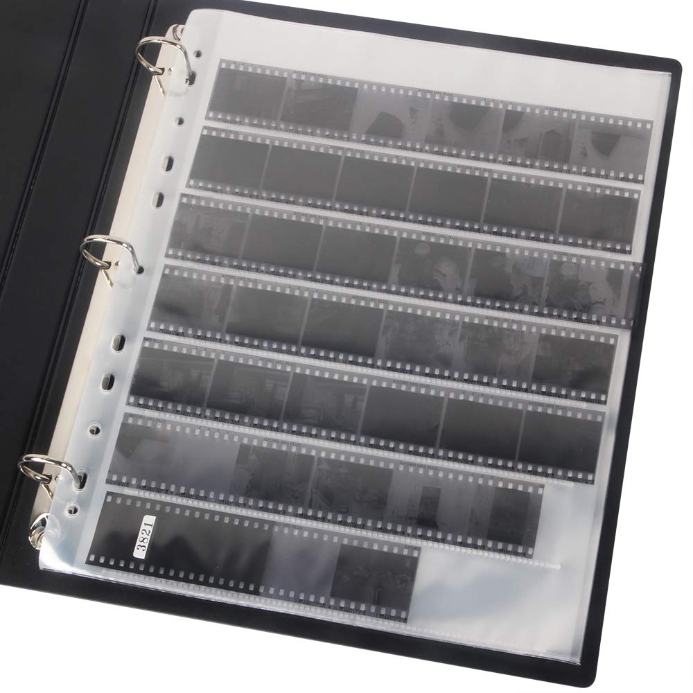 Etone Archival Storage Sheets 135 35Mm Negative Page Preservers Sleeves With Film Album Ring Binder (50X135)