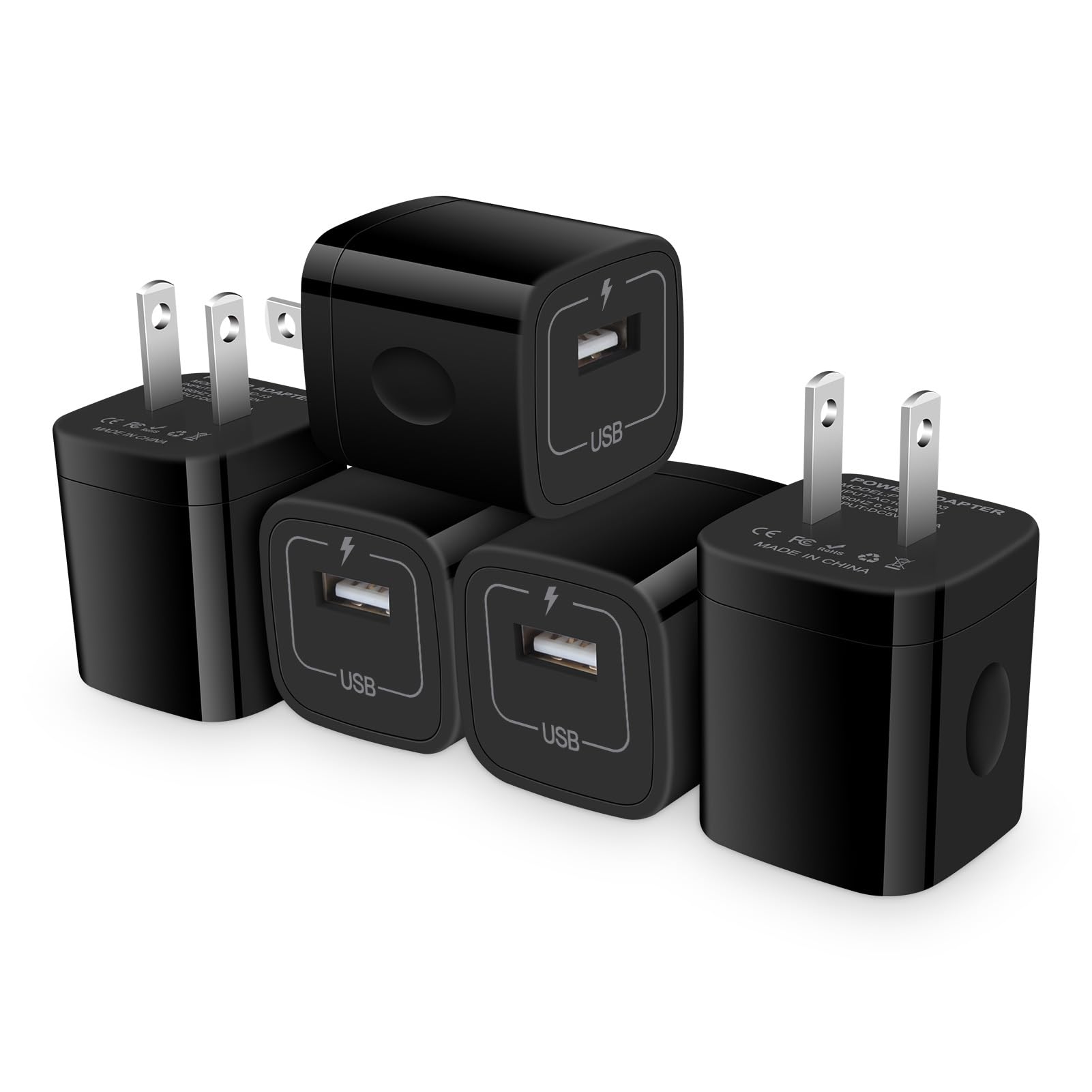 Usb Wall Charger, Charger Block, 5 Pack Charging Block 1A/5V One Port Charger Cube Charging Box Adapter Plug Outlet For Iphone 14 13 12 11 Pro Max Se Xr Xs X 8 7 6, Ipad, Samsung Galaxy, Google Pixel