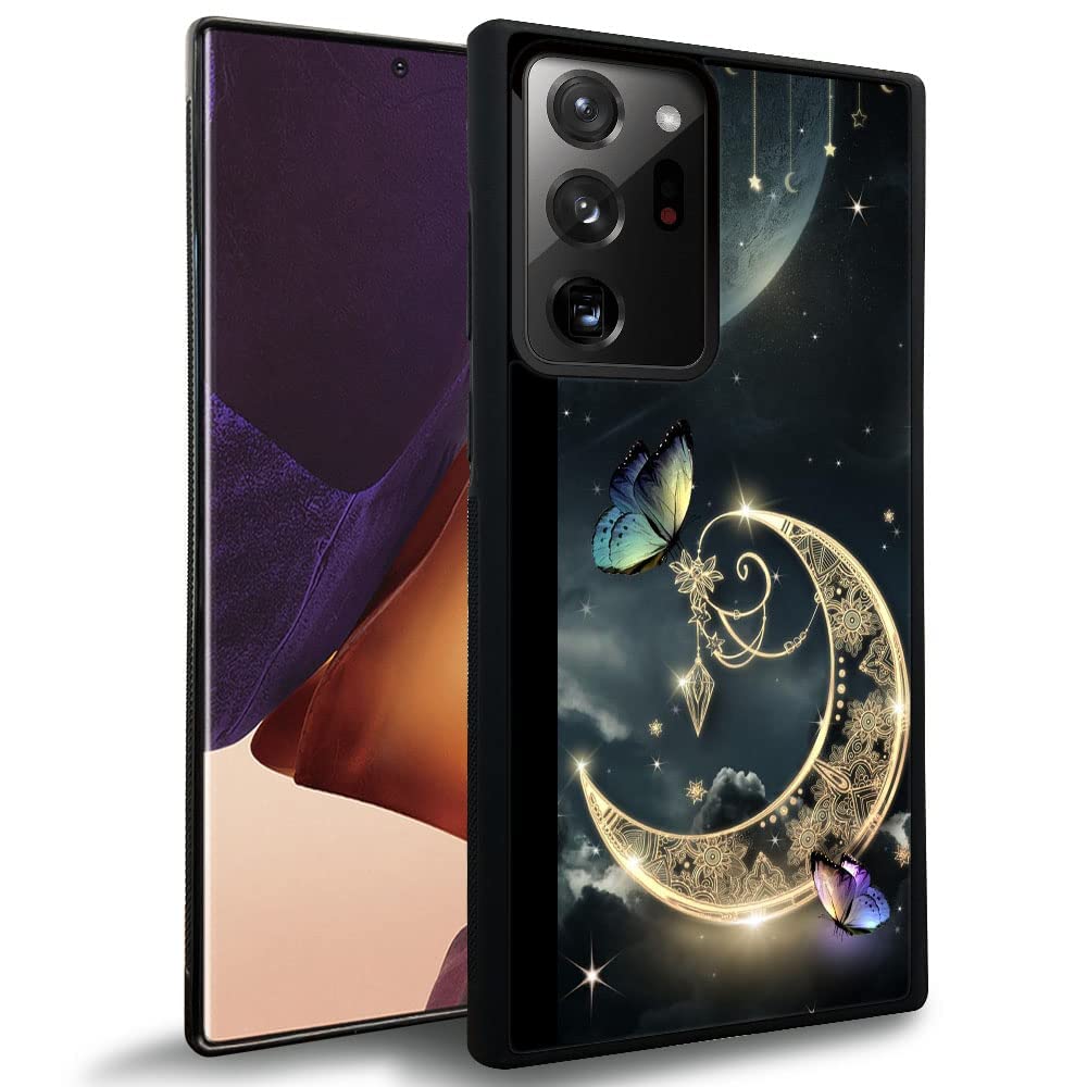 Daizag Compatible With Samsung Galaxy Note 20 Ultra Case,Golden Retro Fantasy Starry Moon Butterfly For Man Woman, All Round Pro