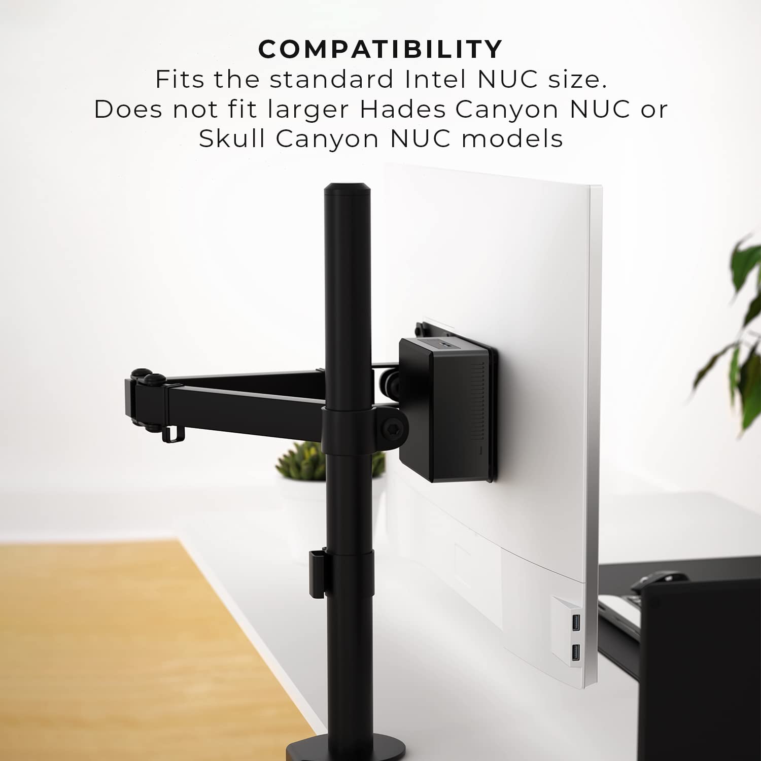 Humancentric Mounting Bracket Compatible With Intel Nuc, Vesa Monitor Arm Extension Plate Compatible With The Nuc Mini Pc Computer