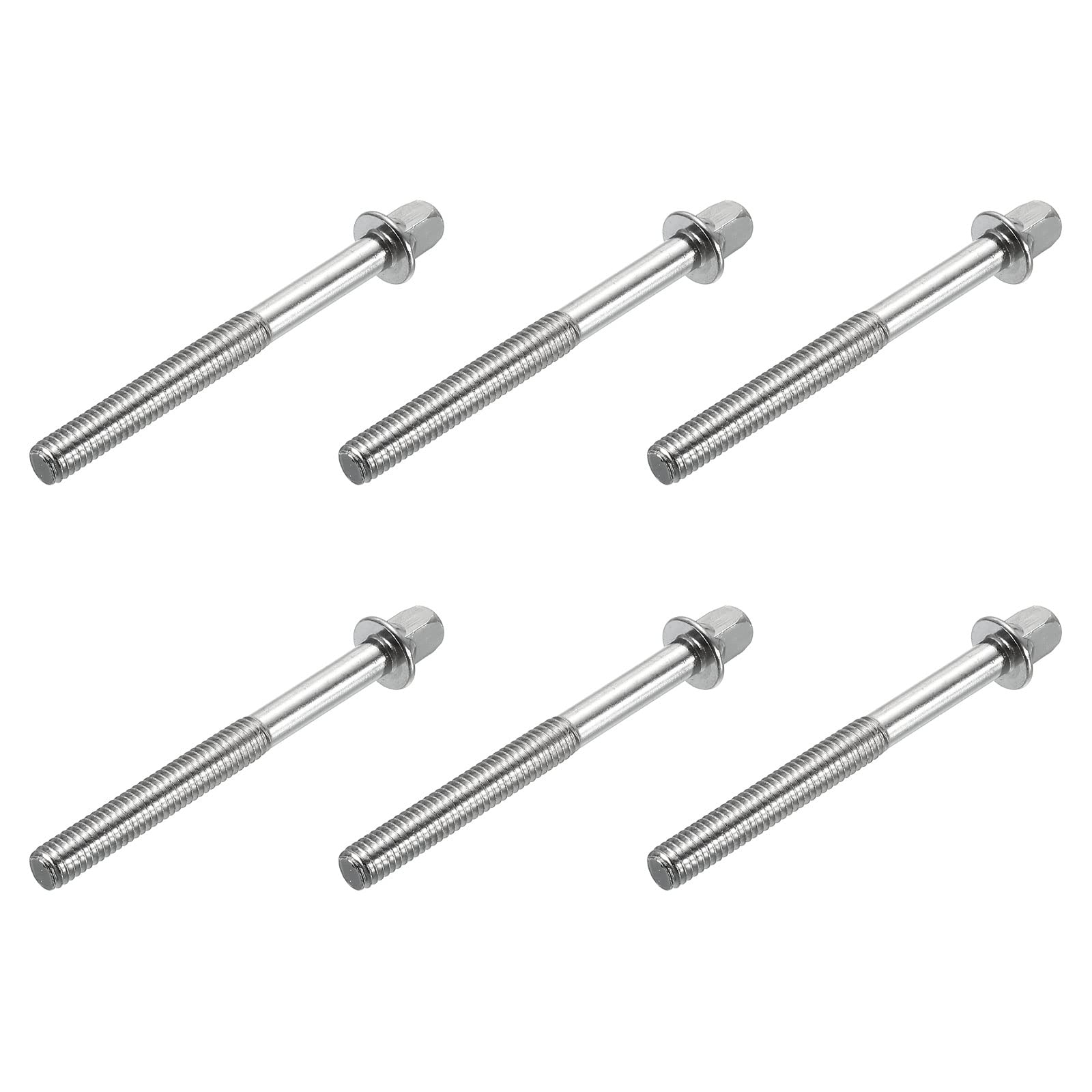 MECCANIXITY Drum Tension Rods M6 x 60mm for Bass Drum Hardware Parts Accessory Pack of 6