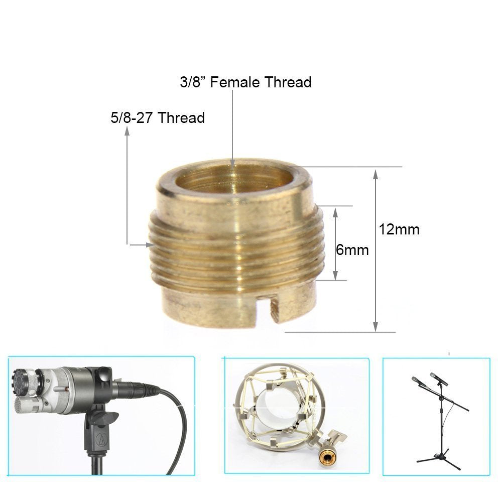 Camvate 3/8    Female To 5/8 Male Threaded Screw Adapter For Mic Micphone Stand