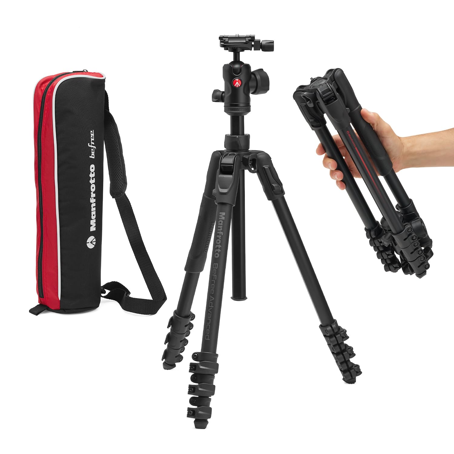 Manfrotto Befree Advanced AS, Camera Tripod, Lever Lock,Compatible with Arca-Swiss, Portable and Compact, Aluminum, Travel Tripo