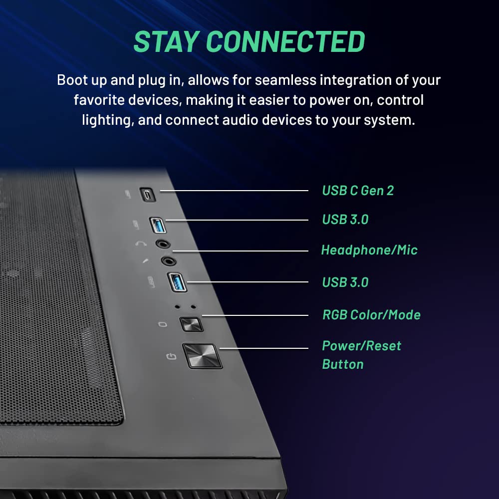 Skytech Gaming Siege Gaming Pc Desktop   Intel Core I7 13700F 2.1 Ghz, Nvidia Rtx 4060 Ti, 1Tb Nvme Ssd, 32Gb Ddr5 Ram Rgb, 650W