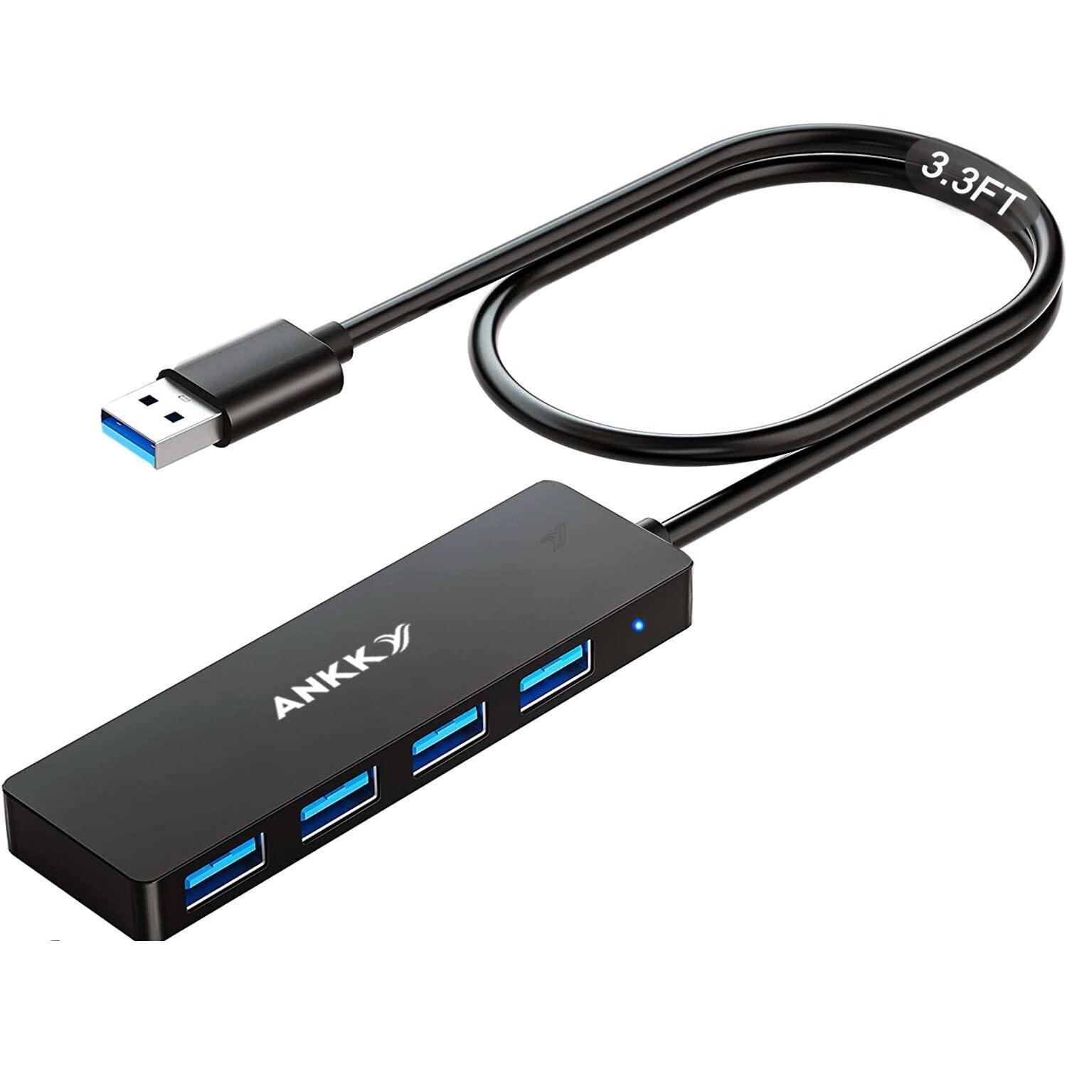 Usb 3.0 Hub, Ankky 4 Port Usb Splitter Usb Extender Usb Multiport Adapter Usb Hub For Desktop, Laptop, Xbox, Flash Drive, Hdd, C