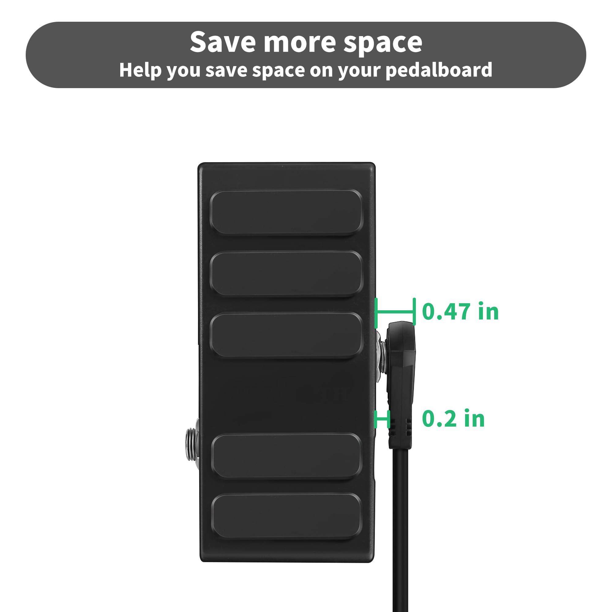 Augioth 6 Pack 6 Inch Guitar Patch Cables Gold Plug, 15 Cm Black Guitar Pedal Cable Effect Cable Cord, 1/4'' Inch Ts Low Profile
