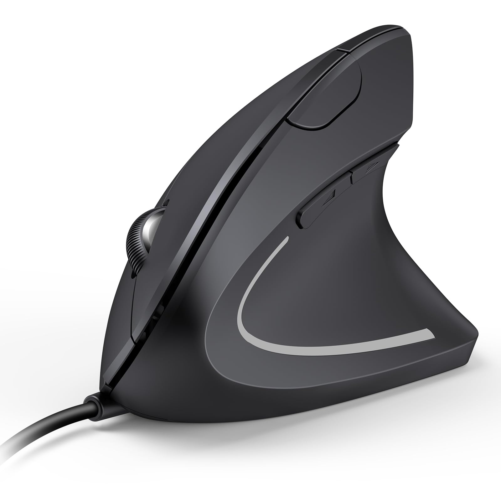 TECKNET Wired Ergonomic Mouse, 6400 DPI, 6 Silent Buttons, Adjustable DPI, Black - Compatible with Windows/Chrome/Laptop/Computer