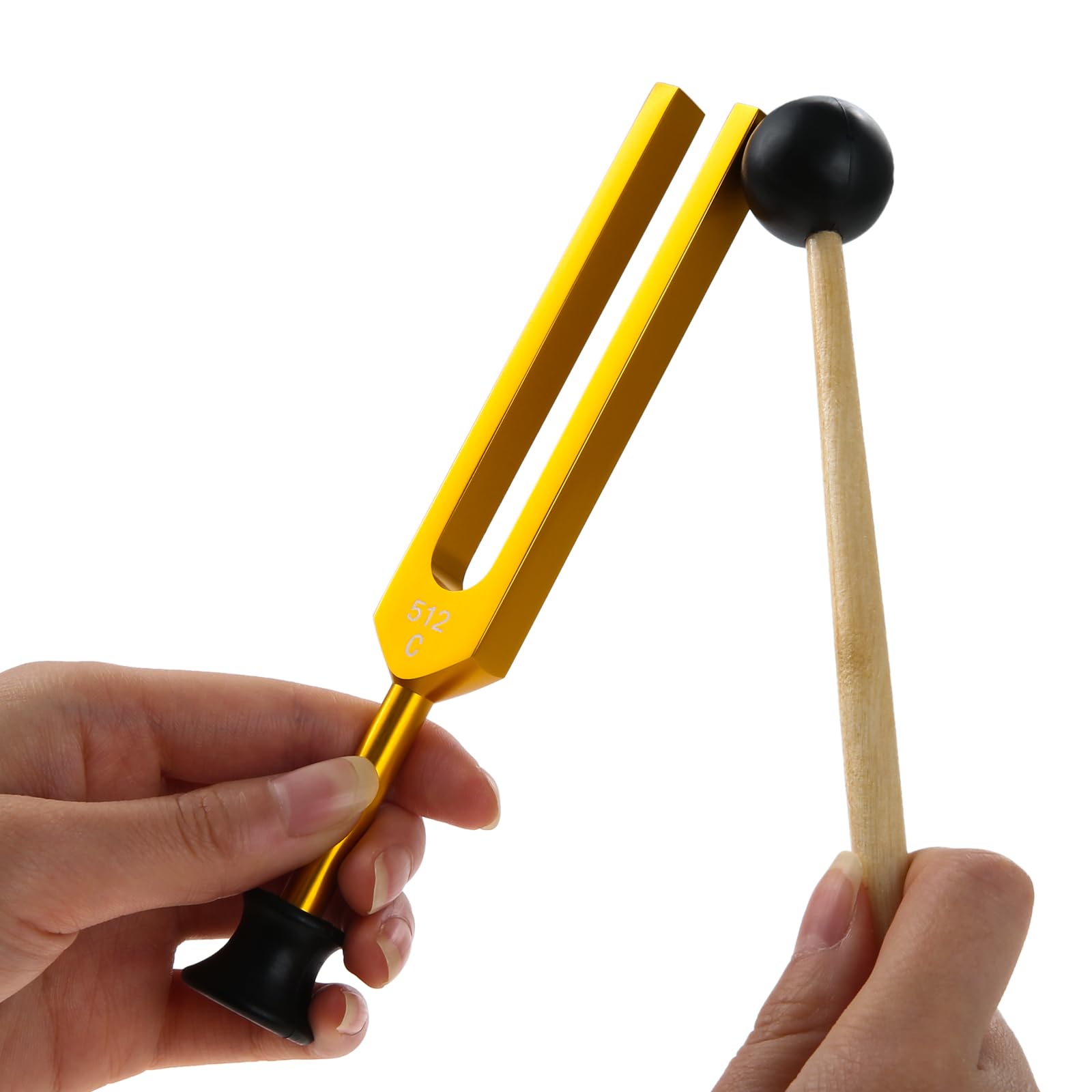 Tuning Fork Set(128Hz, 256Hz, 512Hz), Tuning Fork Instrument For Chakra With Hammer, Storage Bag And Cleaning Cloth, Gold