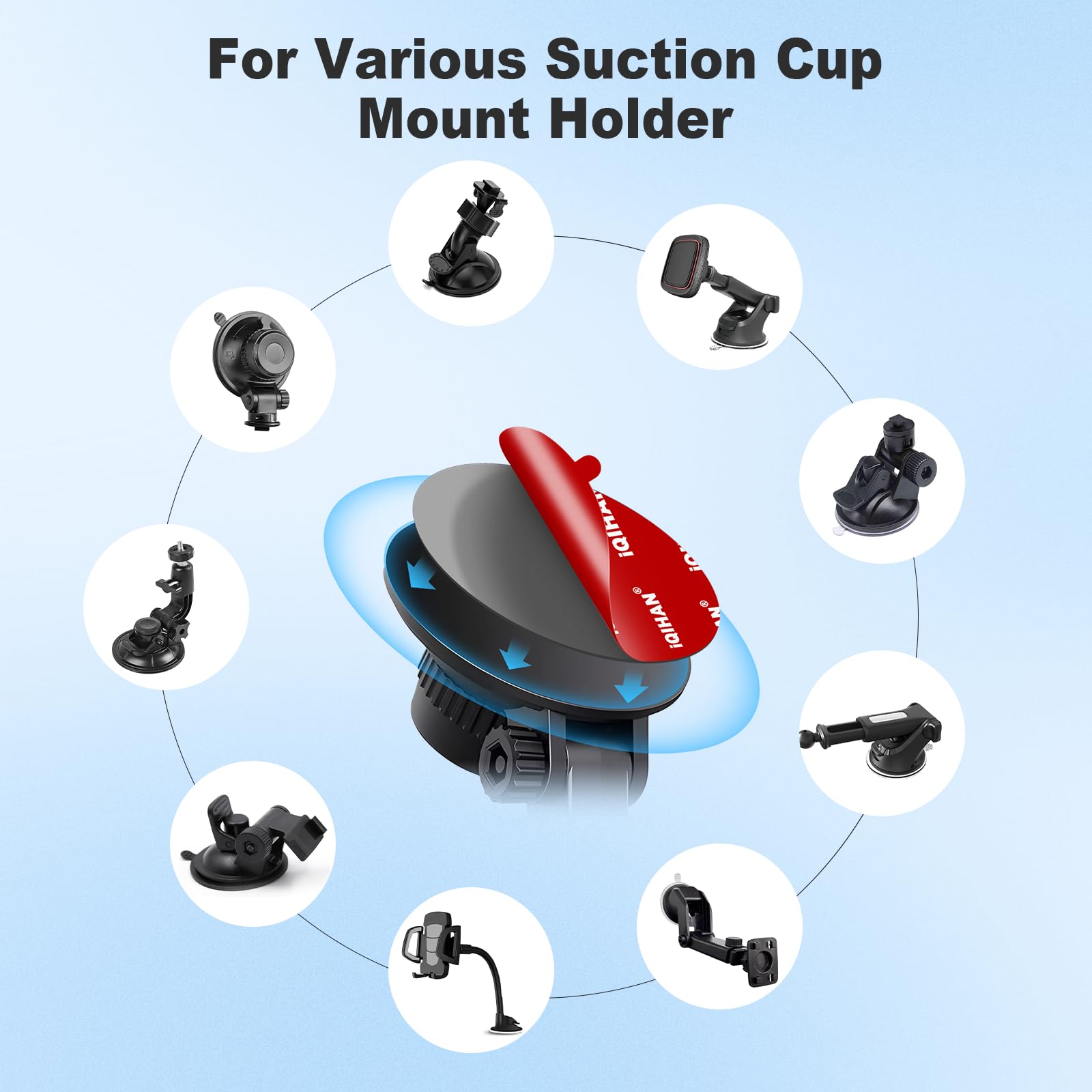 Sticky Adhesive Pads For Car Phone Mount, Strong Double-Sided Sticker Replacement For Dashboard Suction Cup Cell Phone Holder Ba