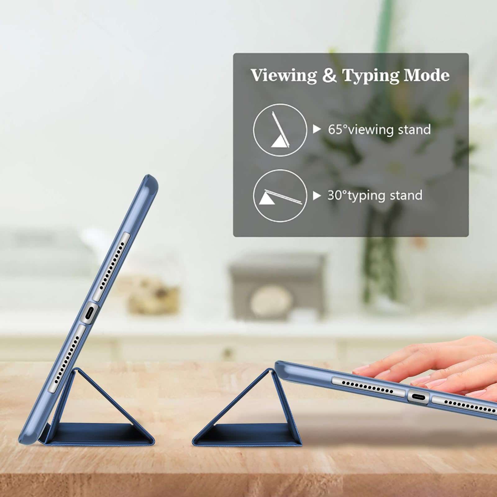 Procase Smart Case For Ipad 9.7 Inch Ipad 6Th 5Th Generation Cases, Ipad Air 2, Ipad Air Case, Slim Soft Tpu Cover Stand Smart Case For Ipad 9.7 2018 2017 Model Ipad Air 2 Air 1  Darkblue