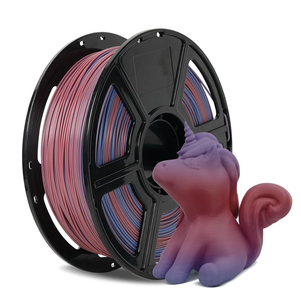 FLASHFORGE 3D Printer Filament Gradient Color Change PLA Filament 1.75mm, 1KG Spool (2.2lbs), Dimensional Accuracy +/- 0.02mm, B
