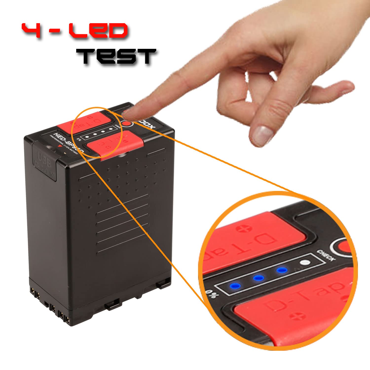 Hedbox Hed Bp75D   Li Ion Battery (75Wh / 5200Mah) 2X D Tap & Usb Out, Compatible With Sony Bp U60 And Pmw, Ilme Fx6, Pxw Fx9 Ca