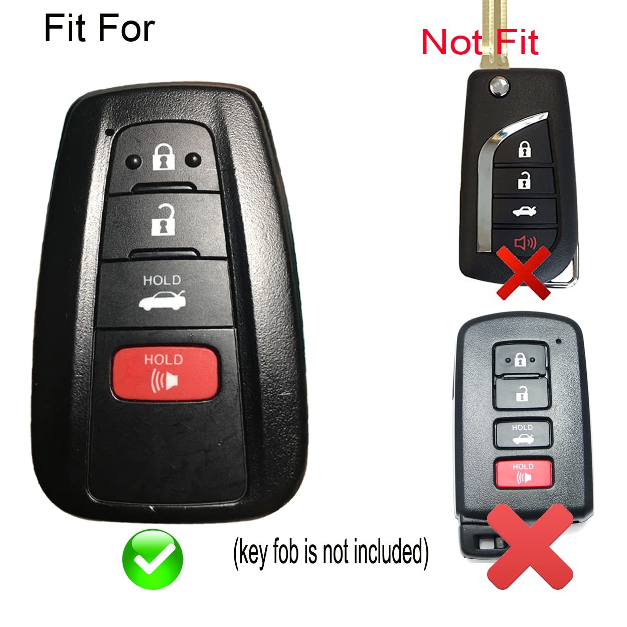 Coolbestda 2Pcs Rubber 4Buttons Smart Key Fob Full Protector Remote Skin Cover Case Keyless Jacket For 2019 2020 2021 2022 2023