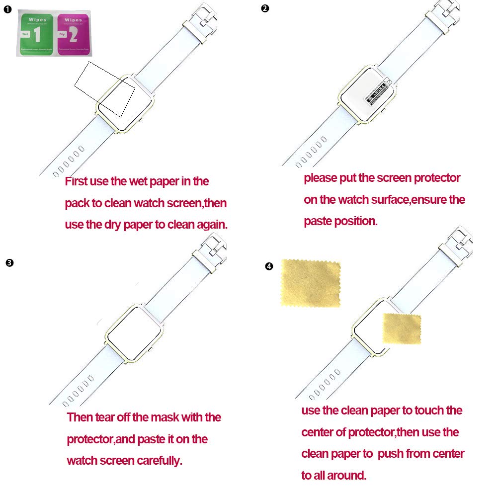 Octelect Screen Protector For Feifuns Smart Watch With 4Pcs In One Pack