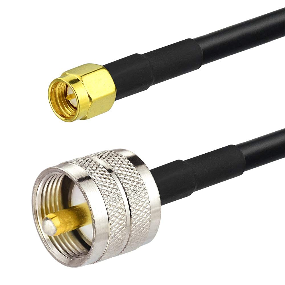 wlaniot SMA to PL259 Adapter Cable SMA Male to UHF Male PL-259 Coax Jumper Cable (12' RG58) for Handheld HAM & CB Radio,Antenna Analyzer,Dummy Load,SWR Meter etc.