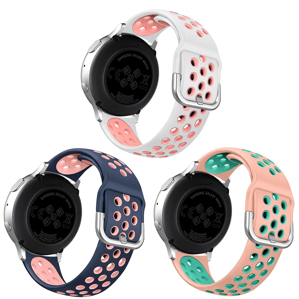 Nahai 3 Pack Compatible With Samsung Galaxy Watch Active 2 Bands 40Mm 44Mm/ Active/Galaxy Watch 3 Band 41Mm/Watch 4, Galaxy Watc