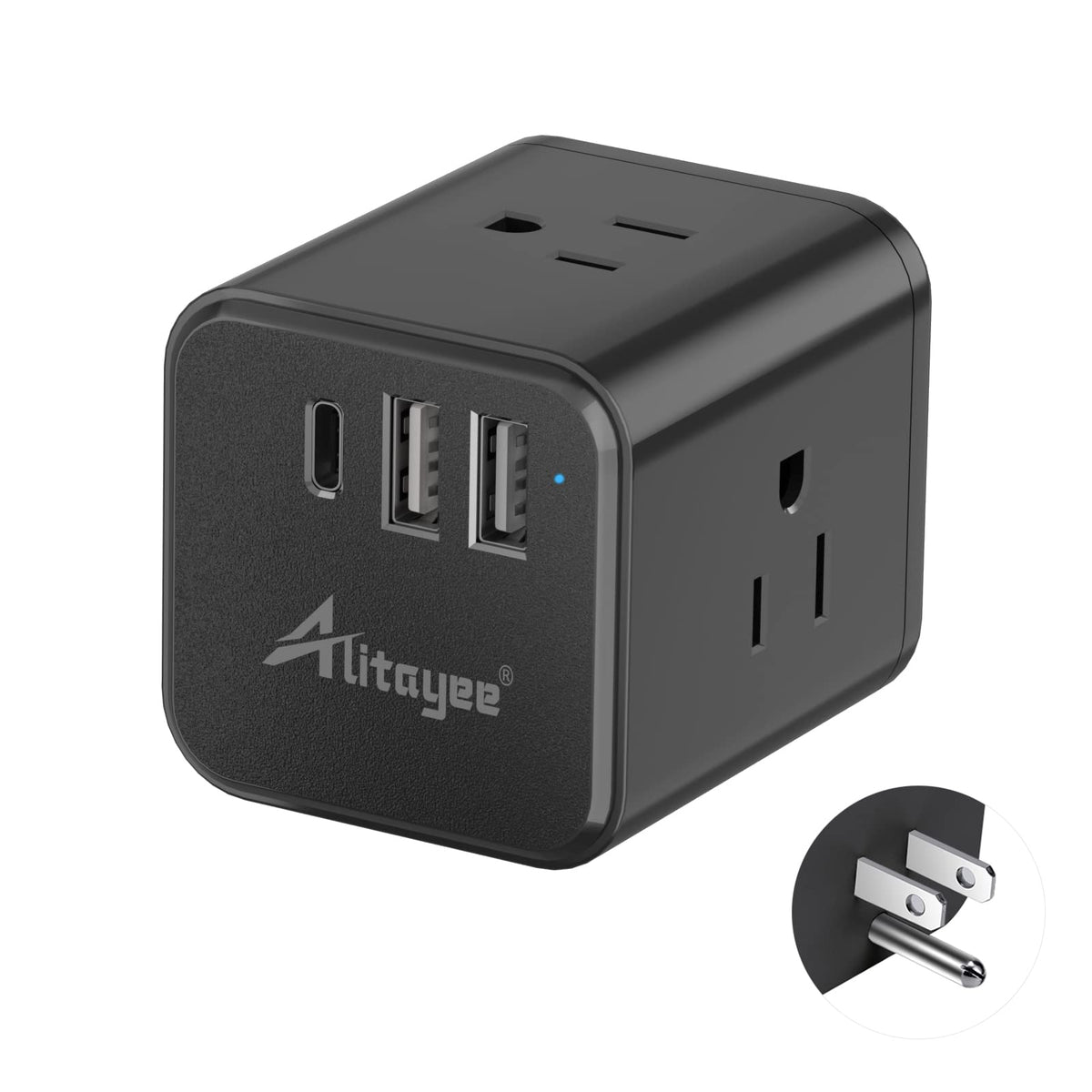 Alitayee Outlet Extender, Plug Aapter With 3 Usb Ports, Usb Outlet Splitter, Usb C Multi Plug Outlet, Usb Plugs For Wall Outlet,