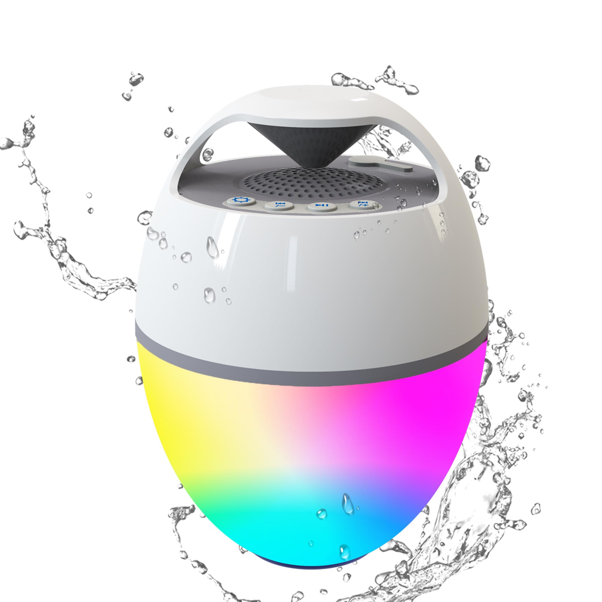 Technical Pro Portable Rechargeable Bluetooth Speaker with Lights, Hot Tub Speaker IP68 Waterproof - 360 Surround Stereo Sound, 